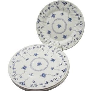 Churchill Queens China England FINLANDIA Blue Dinner Plates Set of 4